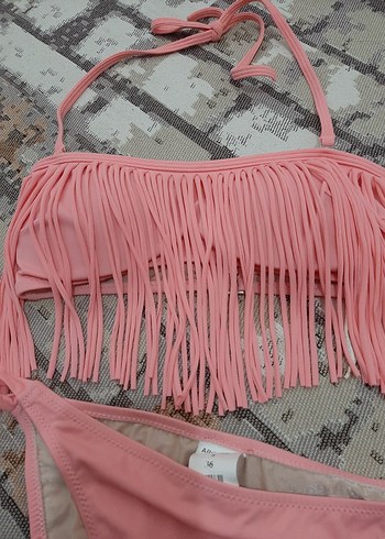 Püsküllü Pembe Bohem Bikini