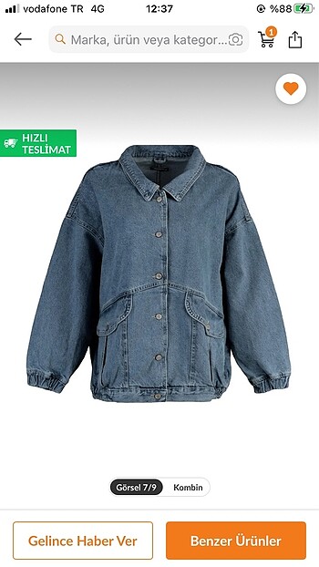 m Beden lacivert Renk Oversize kot ceket