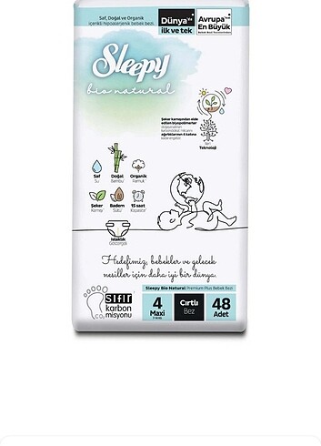 Sleepy bio natural 4 numara bebek bezi