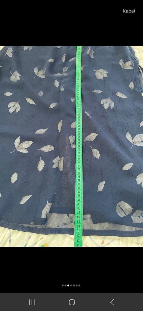 Kadın Lacivert Uzun Salaş Etek - Görsel 3