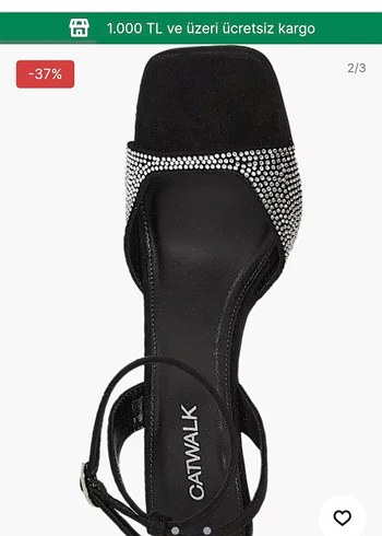 Siyah Süet Kemerli Topuklu Kadın Ayakkabı - Görsel 2