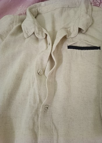 Bej Kısa Kollu Yakalı Bebek Body - Görsel 2