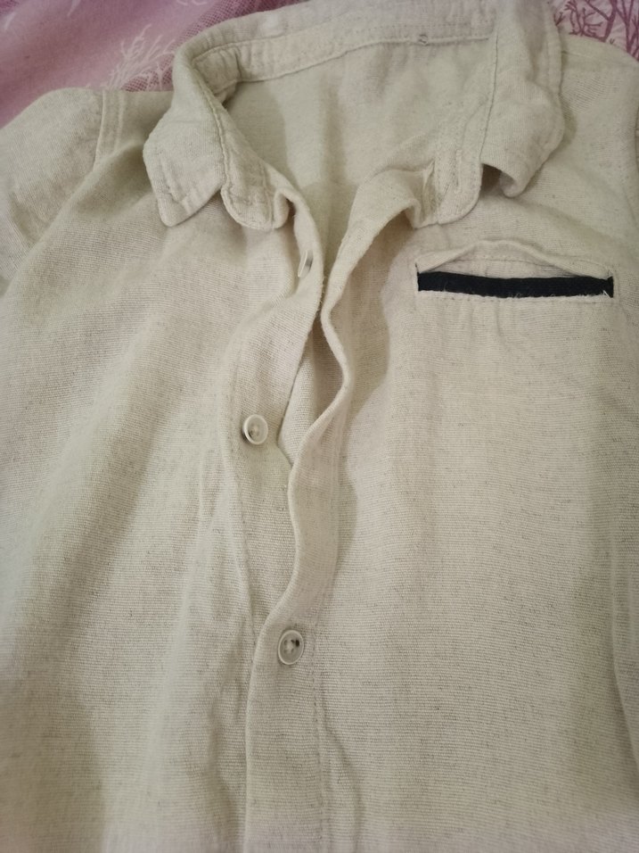 Bej Kısa Kollu Yakalı Bebek Body - Görsel 2