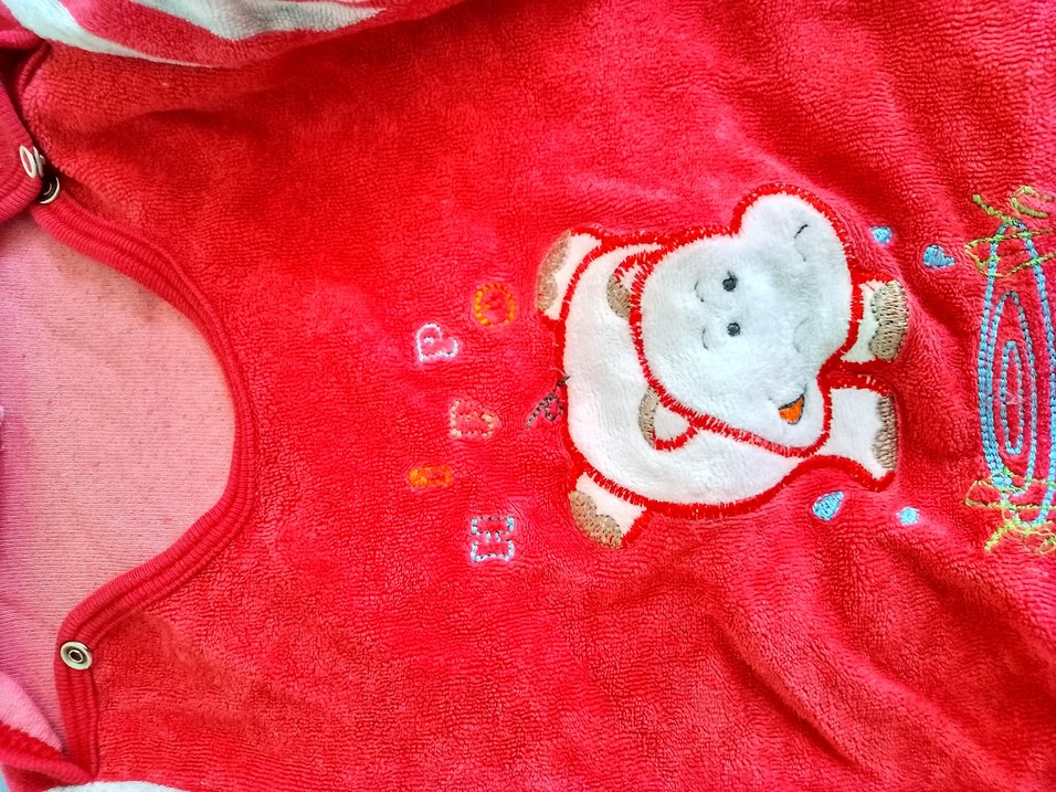 Renkli Desenli Kırmızı Bebek Body - Görsel 2