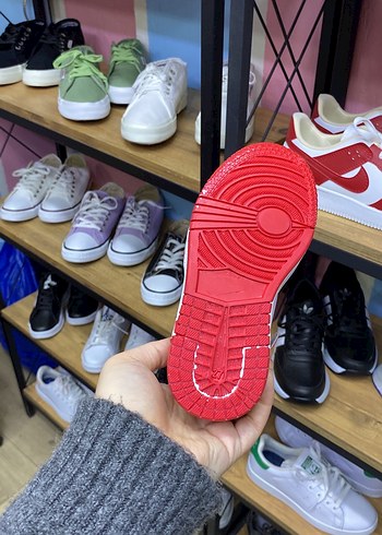 Beyaz Siyah Kırmızı Erkek Çocuk Bağcıklı Spor Ayakkabı - Görsel 3