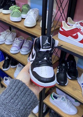 Beyaz Siyah Kırmızı Erkek Çocuk Bağcıklı Spor Ayakkabı - Görsel 2