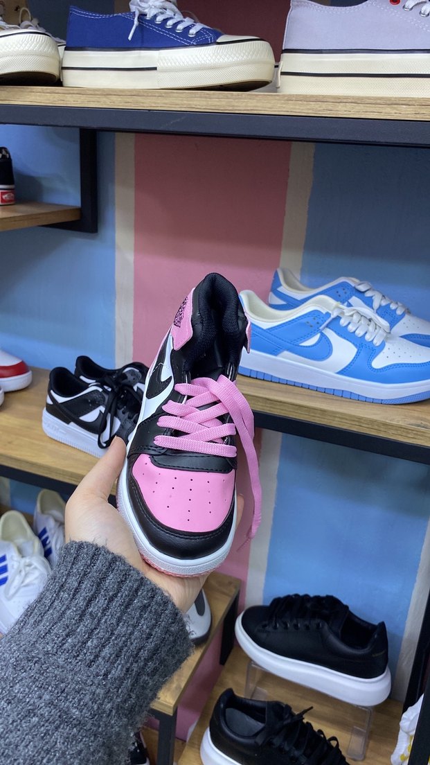 Pembe Siyah Desenli çocuk Spor Ayakkabı - Görsel 2