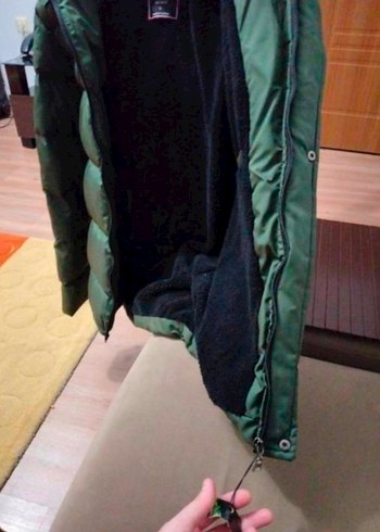 Erkek Çocuk Yeşil Midi Kışlık Kürklü Mont - Görsel 2