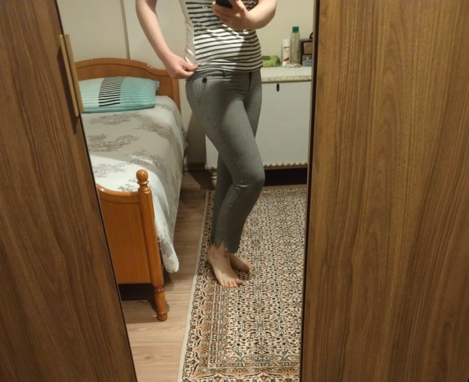 Gri Dar Paça Pantolon - Görsel 2