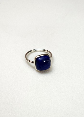 Beden mavi Renk 925Ayar Gümüş Lapis Yüzük