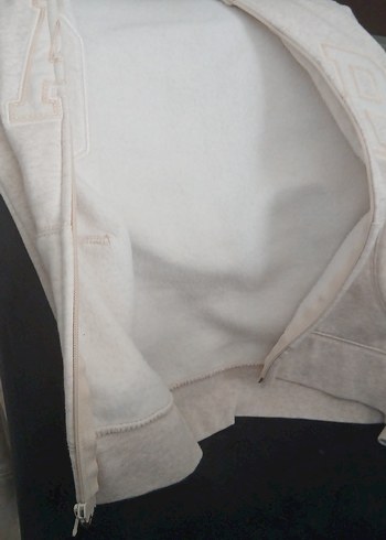 13-14 Yaş Beden ten rengi Renk Kız Çocuk Bej Fermuarlı Sweatshirt