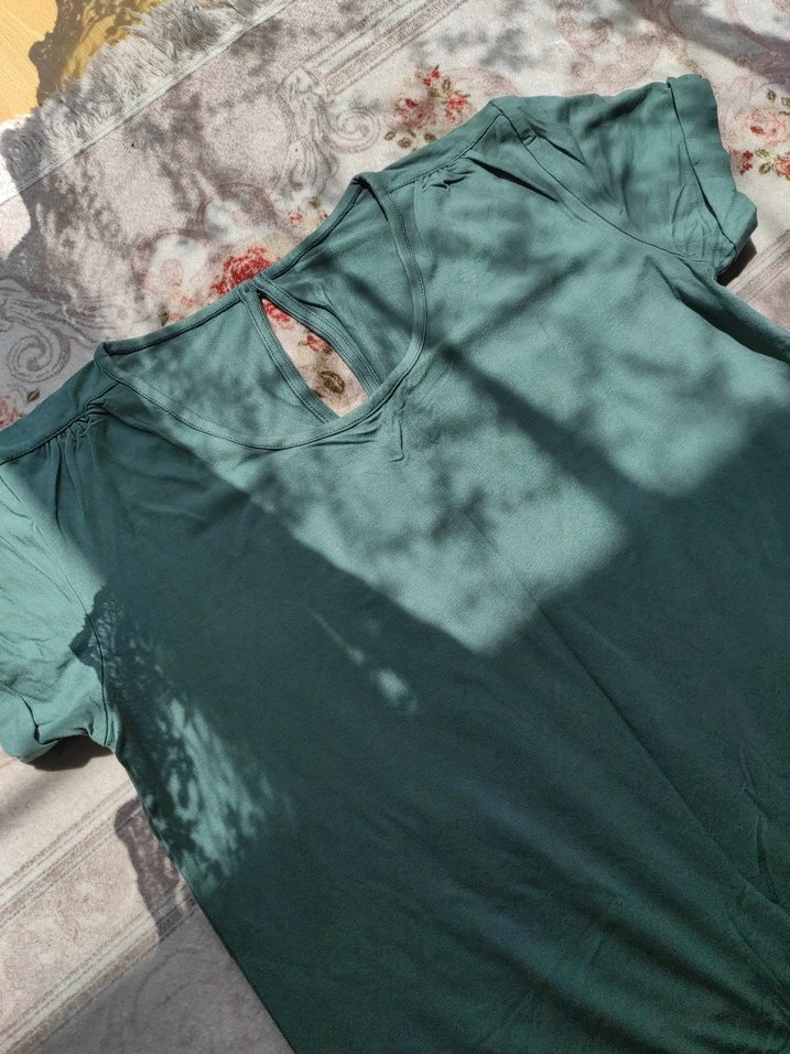 Kemerli Yeşil Keten Kadın Tulum - Görsel 2