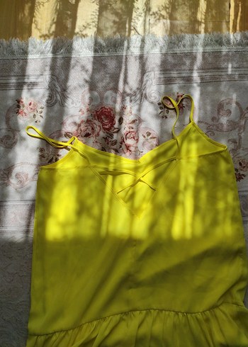 Stradivarius sarı Askılı Salaş Elbise