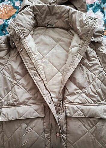 Çit çıt düğme kapüşonlu mont - Görsel 2