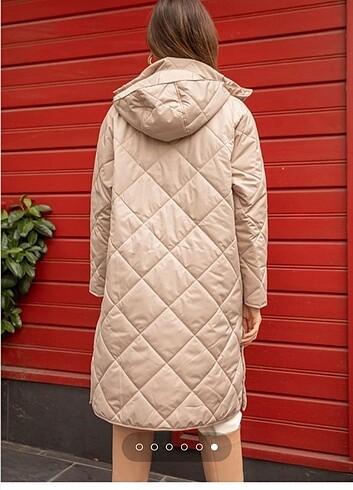 Çit çıt düğme kapüşonlu mont - Görsel 3