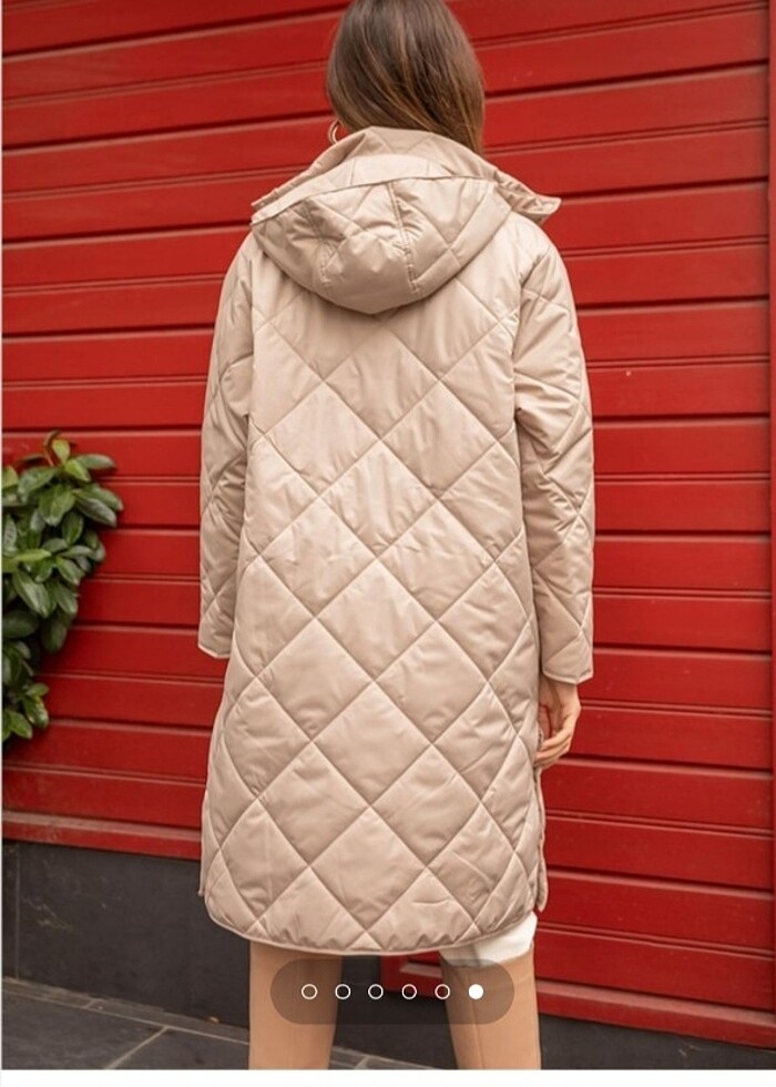 Çit çıt düğme kapüşonlu mont  - Görsel 3