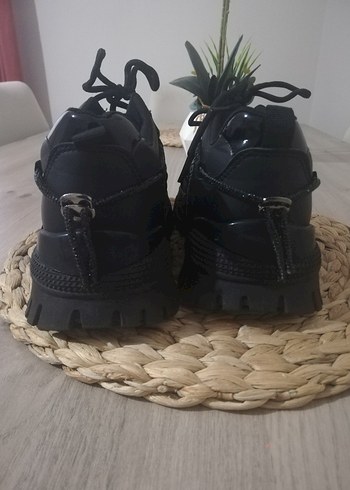 Siyah Bağcıklı Platform Spor Ayakkabı - Görsel 2