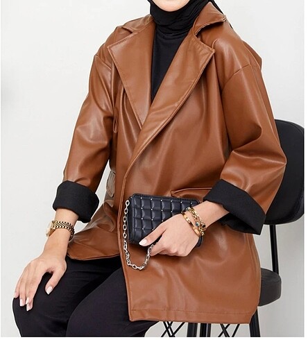Diğer oversize deri ceket