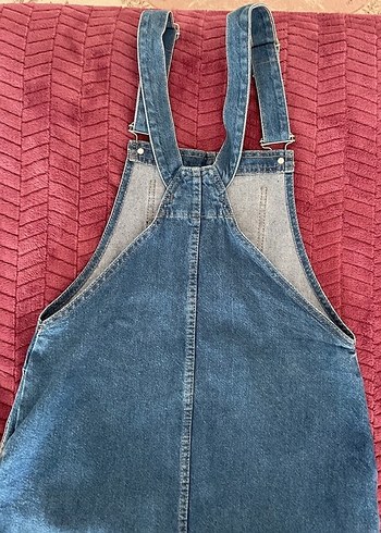 Koton Kadın Koyu Mavi Denim Midi Askılı Tulum
