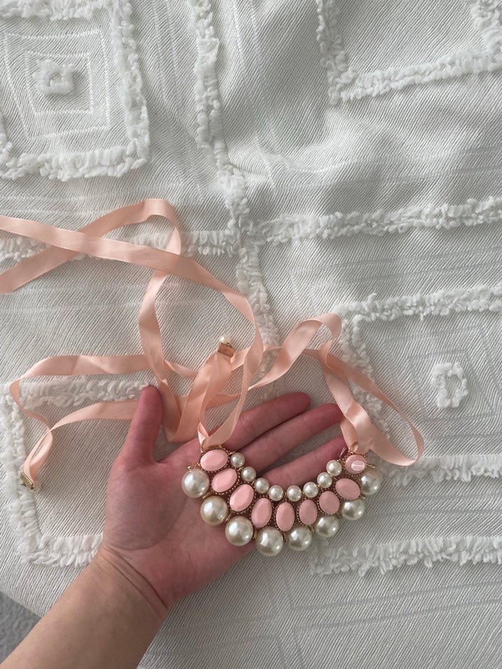 Pembe yazlık elbise kolye vs ayakkabısı - Görsel 5