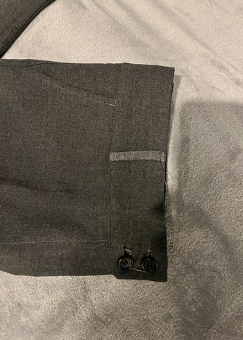 Düğmeli Gri Kadın Kumaş Pantolon