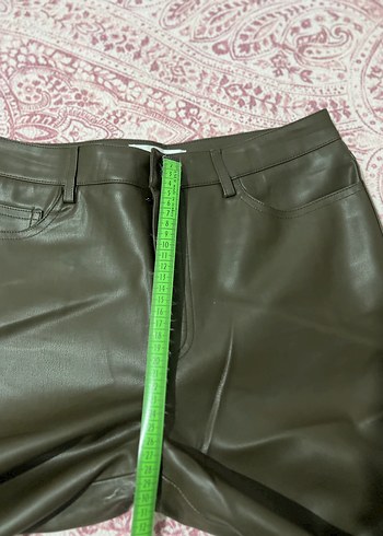 36 Beden kahverengi Renk Deri Kumaş koyu vizon Kadın Pantolon