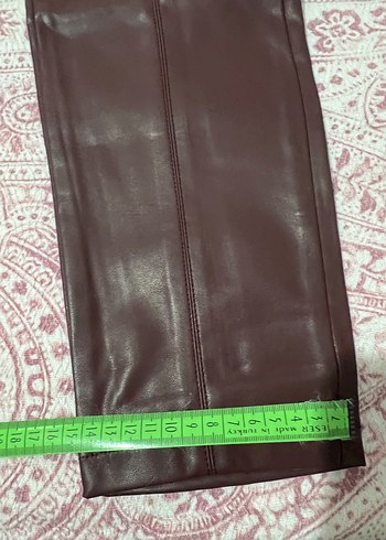 ipekyol Deri Fermuarlı Koyu bordo Kadın Pantolon