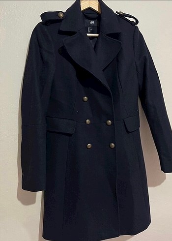 H&M Siyah Düğmeli Kaban