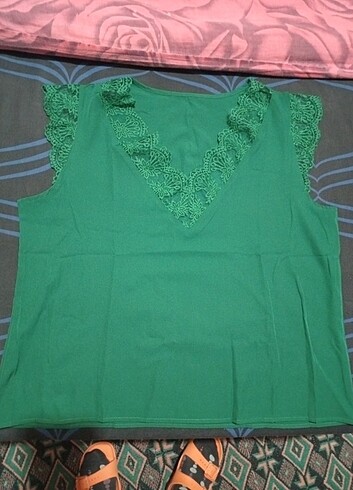 Dantel yakave kol kadın bluz.. Xl beden