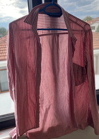 m Beden kırmızı Renk Parizyen Tarzı Uzun Kollu Kırmızı Gömlek Zara
