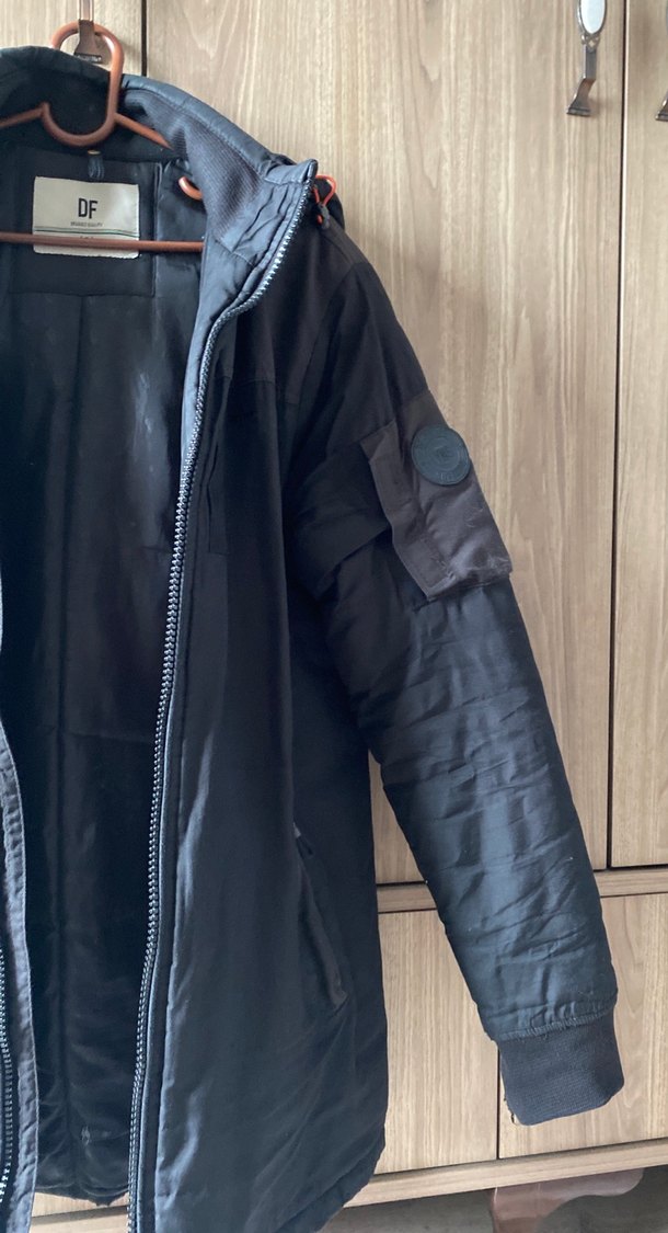 Gri Erkek Midi Boy Fermuarlı Ceket - Görsel 4