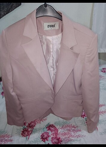 Blazer ceket pudra