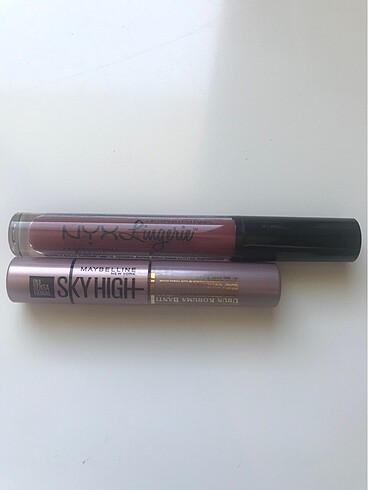 NYX Ruj ve Maybelline Sky High Deneme Boyu Rimel