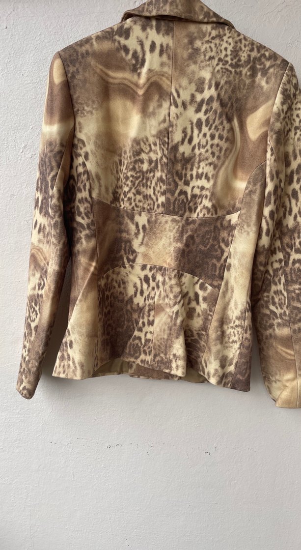 Leopar desen blazer ceket - Görsel 5