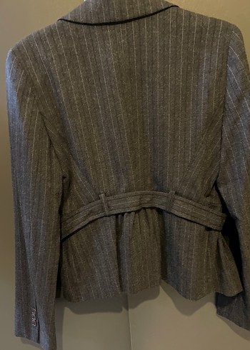 Düğmeli Gri Kadın Blazer Ceket - Görsel 5