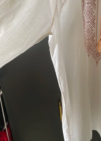Diğer Beyaz Nakışlı Bohem Kadın Tunik
