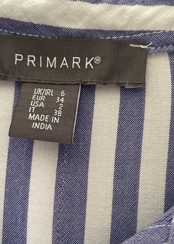 Primark Mavi Çizgili Kısa Kollu Gömlek