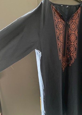 Diğer Püsküllü Nakışlı Siyah Bohem Tunik