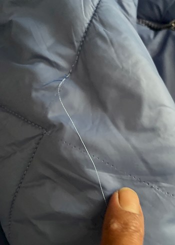 m Beden mavi Renk Kadın Gri Mavi Uzun Fermuarlı şişme Montu