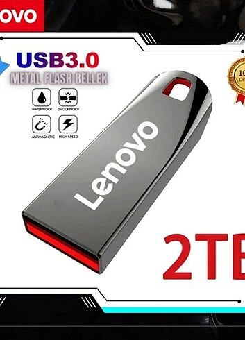 Lenovo 2TB orijinal yüksek hızlı Metal USB 3.0 FLASH BELLEK 
