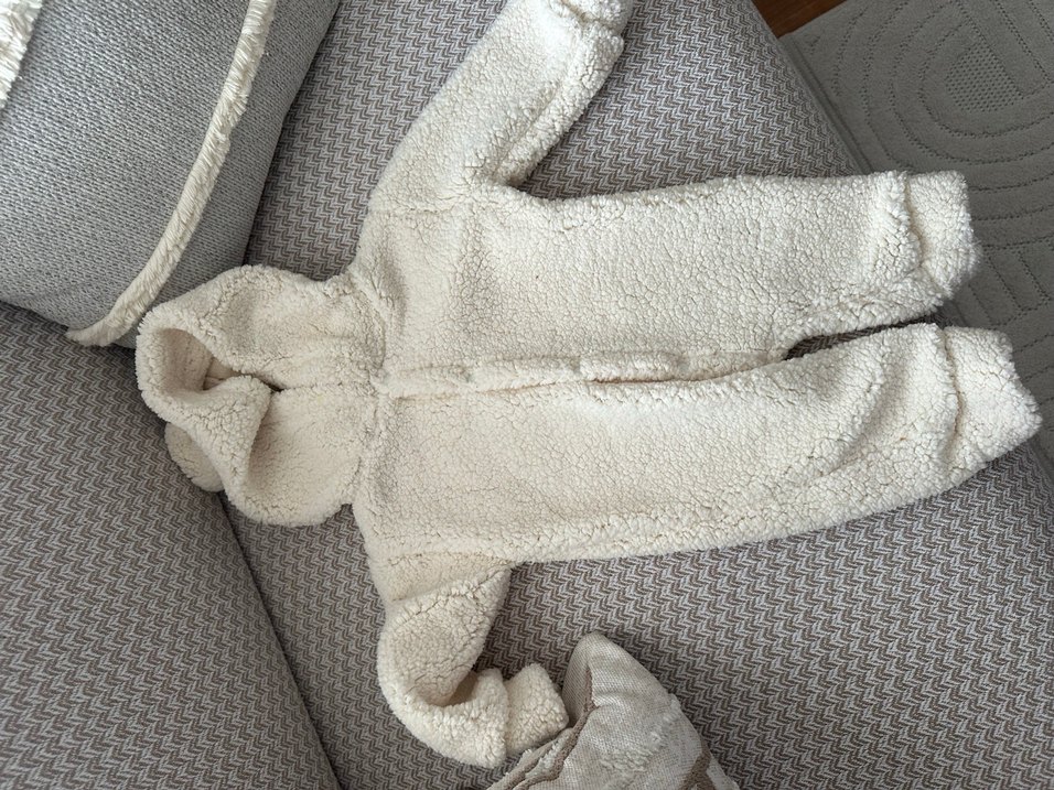 Bebek Kız Beyaz Kürklü Tulum - Görsel 4