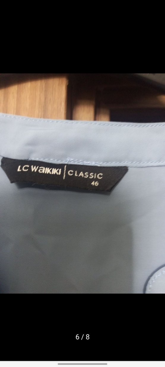 Mavi Denim Düğmeli Straplez Gömlek - Görsel 5