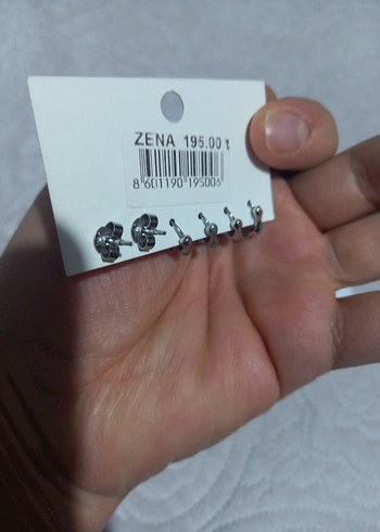 ZENA Beyaz Mini İnci Küpe Seti - Görsel 6