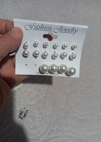 ZENA Beyaz Mini İnci Küpe Seti - Görsel 4