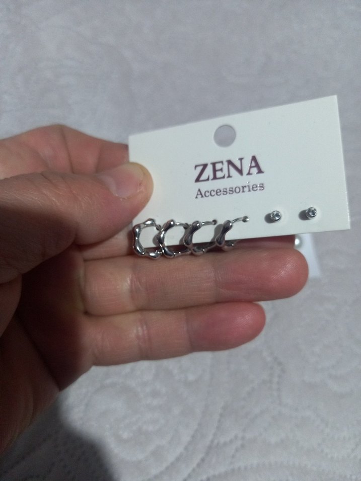 ZENA Beyaz Mini İnci Küpe Seti - Görsel 2