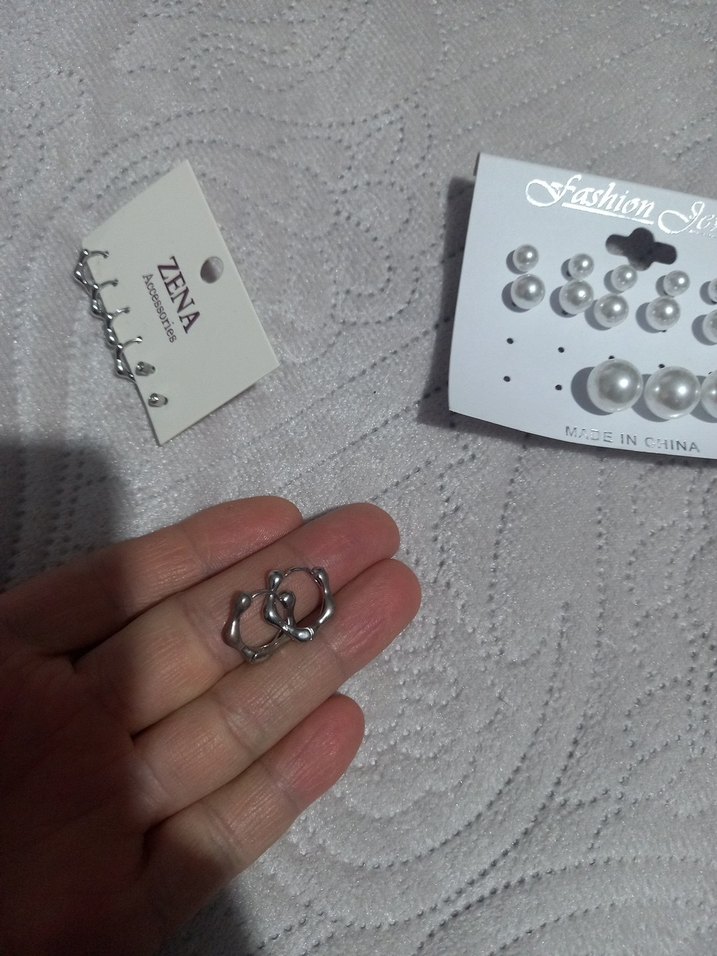 ZENA Beyaz Mini İnci Küpe Seti - Görsel 5