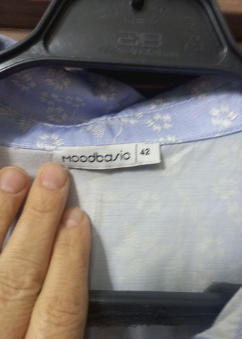 Mavi Fırfırlı Uzun Kollu Kadın Gömlek - Görsel 4