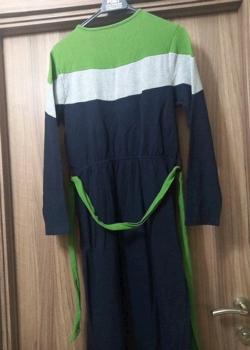 Uzun Kollu Kuşaklı Kadın Elbise ve buliz - Görsel 7