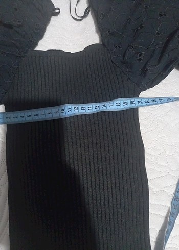 V Yaka Siyah Fitilli Triko Kadın Kazak - Görsel 2