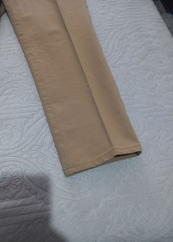 Bej Kadın Keten Kumaş Pantolon - Görsel 2